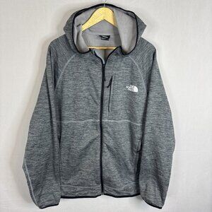 The North Face Men’s XL Full Zip Hoodie Gray Fleece Lined TNF Logo Outdoor